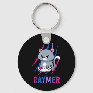 Gaymer Geek Pride Lgbt Video Game Lovers Gift Cat  Key Ring