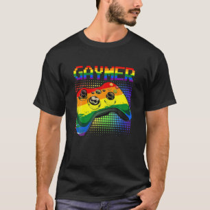 Gaymer Heartbeat Rainbow Video Gamer Gay LGBT T-Shirt