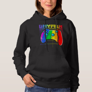 Gaymer Lgbt Pride Gay 80s Gamer Rainbow Controlle Hoodie