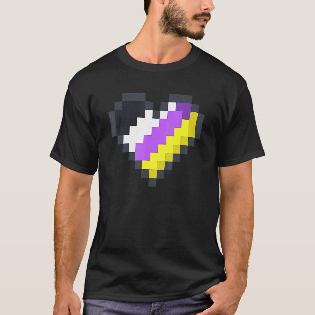 Gaymer Lgbt Retro Pride  Gender Non Binary Gamer H T-Shirt (Front)