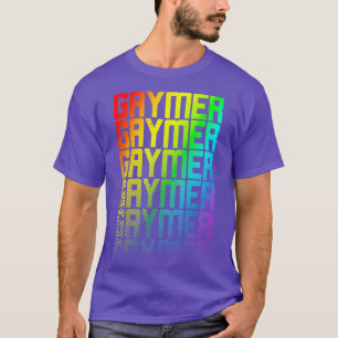 Gaymer LGBTQ Rainbow Gay Pride Text Fade Graphic T-Shirt