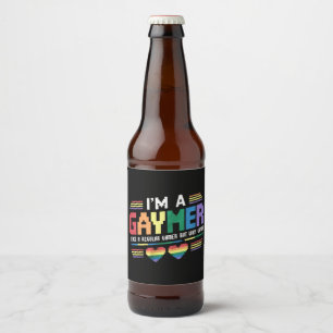 Gaymer Like A Regular Gamer But Way Gayer Gamer Beer Bottle Label