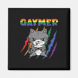 Gaymer Purride Cat Video Game Gamer Lgbtq Rainbow Magnet
