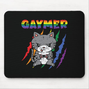 Gaymer Purride Cat Video Game Gamer Lgbtq Rainbow  Mouse Pad