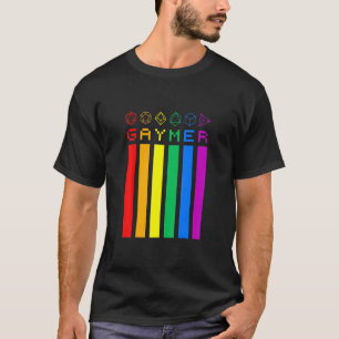 Gaymer Rainbow Dice Flag Lgbt Pride Gay Gamer T-Shirt