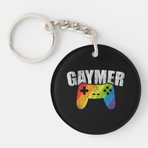 Gaymer Rainbow Flag Gaming Lesbian Gay Bisexual LG Key Ring