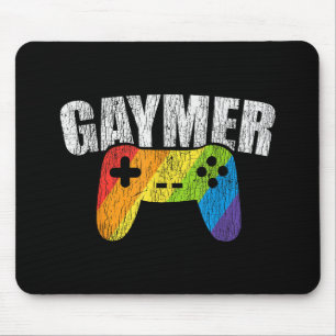 Gaymer Rainbow Flag Gaming Lesbian Gay Bisexual LG Mouse Pad