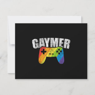Gaymer Rainbow Flag Gaming Lesbian Gay Bisexual LG RSVP Card