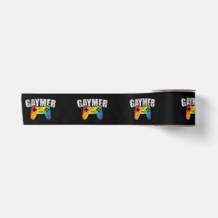 Gaymer Rainbow Flag Gaming Lesbian Gay Bisexual LG Satin Ribbon