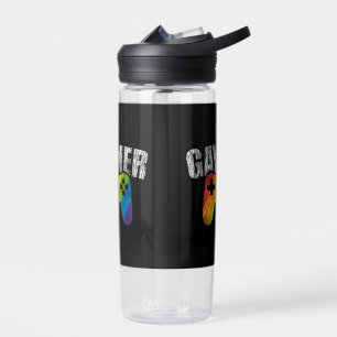 Gaymer Rainbow Flag Gaming Lesbian Gay Bisexual LG Water Bottle
