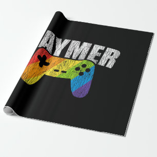 Gaymer Rainbow Flag Gaming Lesbian Gay Bisexual LG Wrapping Paper