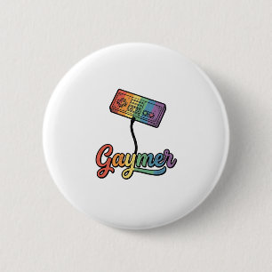 Gaymer Rainbow Gamer Vector Shirt Design_1 6 Cm Round Badge