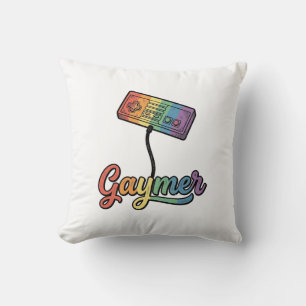 Gaymer Rainbow Gamer Vector Shirt Design_1 Cushion