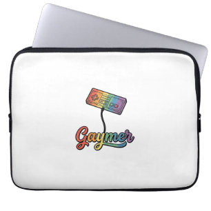 Gaymer Rainbow Gamer Vector Shirt Design_1 Laptop Sleeve