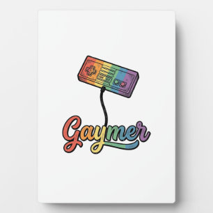 Gaymer Rainbow Gamer Vector Shirt Design_1 Plaque