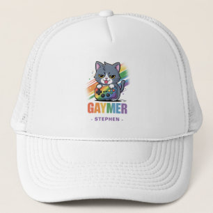Gaymer - Rainbow Gaming Cat with Console LGBTQ 2 Trucker Hat