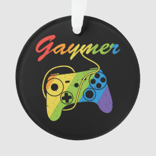 Gaymer   Rainbow Video Game Controller   Gaming Ornament