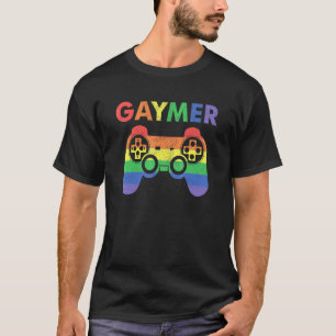 Gaymer Vintage Rainbow Flag Gay Pride T-Shirt