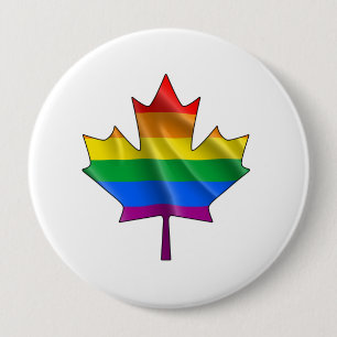 GAYNADIAN MAPLE LEAF 10 CM ROUND BADGE