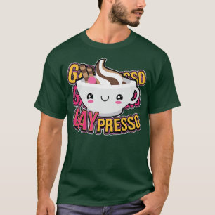 GAYpresso Rainbow Coffee Espresso LGBT Pride Premi T-Shirt
