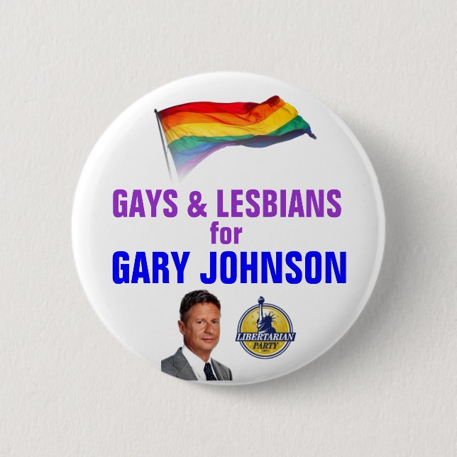 Gays and Lesbians for Johnson 6 Cm Round Badge (Front)