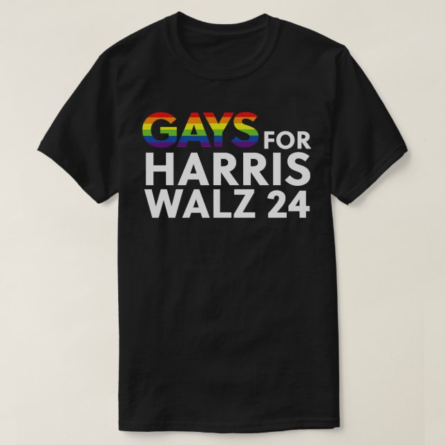 Gays for Kamala Walz White Letter T-Shirt (Design Front)
