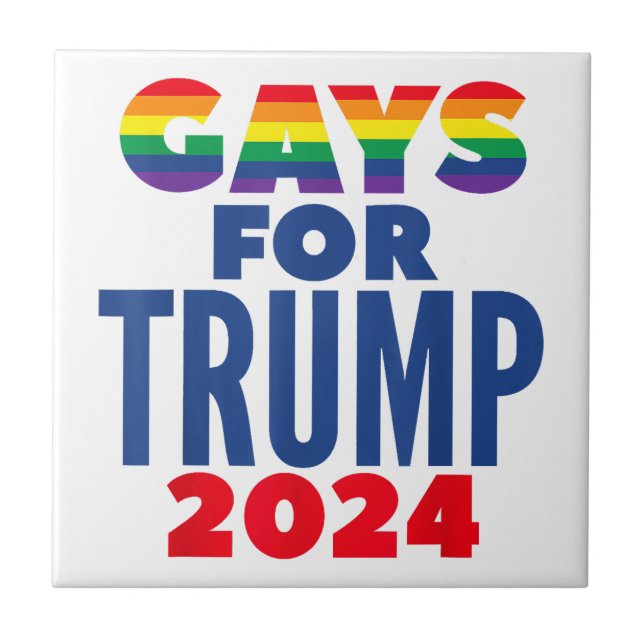 Gays For Trump 2024 Election Ceramic Tile (Front)