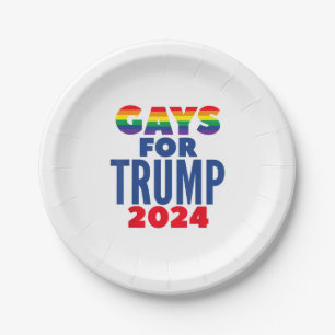 Gays For Trump 2024 Election Paper Plate