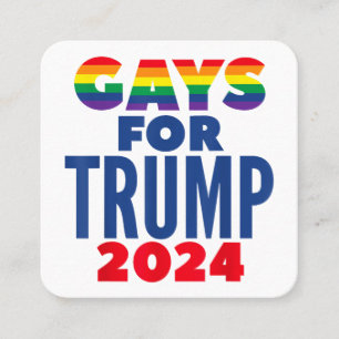Gays For Trump 2024 Election Square Business Card