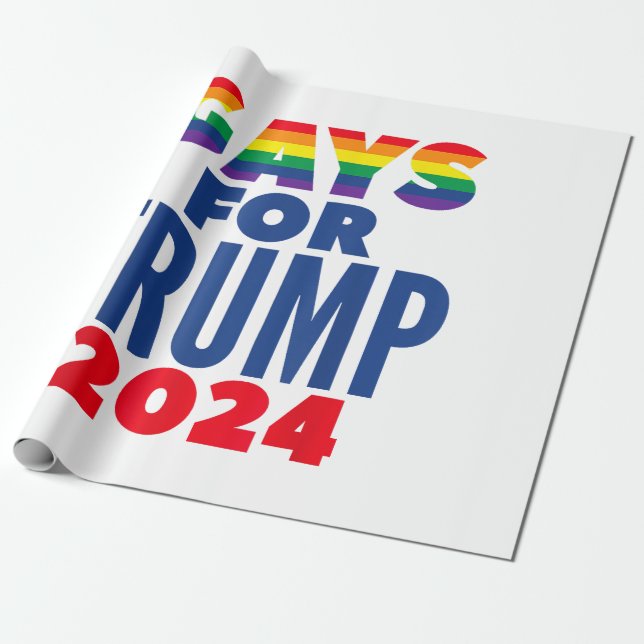 Gays For Trump 2024 Election Wrapping Paper (Unrolled)