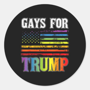Gays For Trump Lgbt Pride Gay Rainbow Flag Vote Re Classic Round Sticker