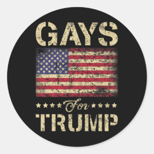 Gays For Trump Stars And Stripes American Flag Classic Round Sticker