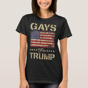 Gays For Trump Stars And Stripes American Flag  T-Shirt