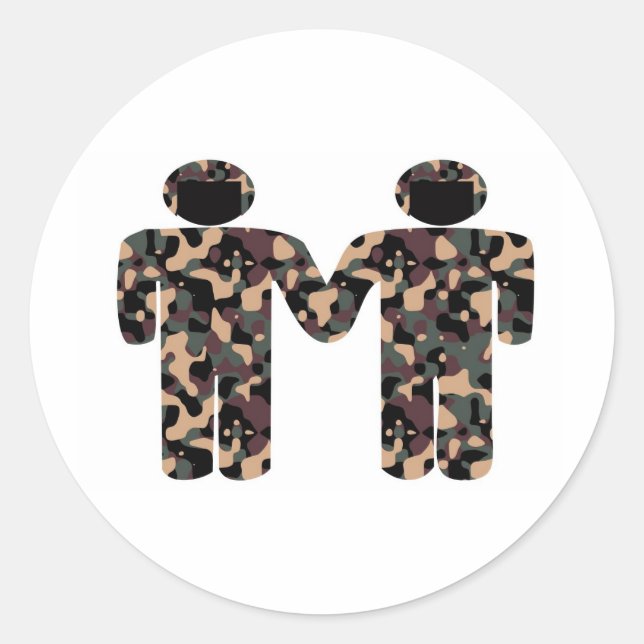 Gays in uniform classic round sticker (Front)