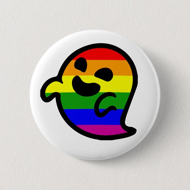 Gaysper- Gay pride ghost emoji- LGTBI T-Shirt 6 Cm Round Badge (Front)