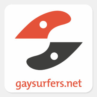 GaySurfers.net LOGO + URL Square Sticker