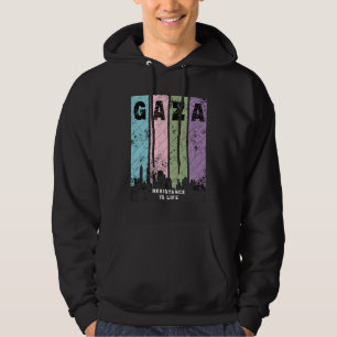 GAZA Vintage Distressed Hoodie   Solidarity