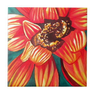Gazania desert flower art by Sacha Grossel Ceramic Tile