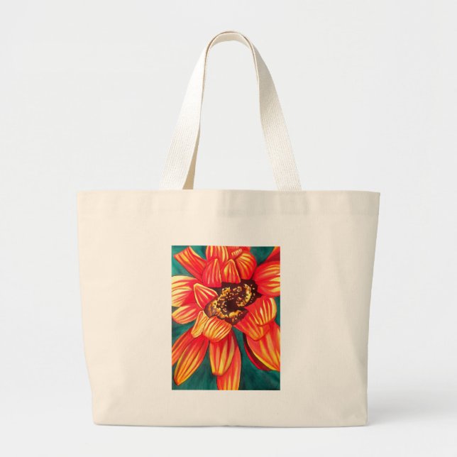 Gazania desert flower art by Sacha Grossel Large Tote Bag (Front)