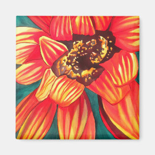 Gazania desert flower art by Sacha Grossel Magnet