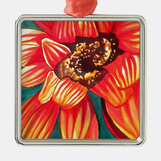 Gazania desert flower art by Sacha Grossel Metal Ornament (Front)