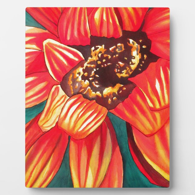 Gazania desert flower art by Sacha Grossel Plaque (Front)