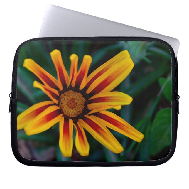 Gazania flower laptop sleeve (Front)