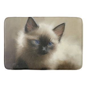 Gaze Of Innocence Siamese Kitten Portrait Bath Mat
