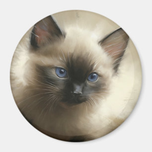 Gaze Of Innocence Siamese Kitten Portrait Magnet