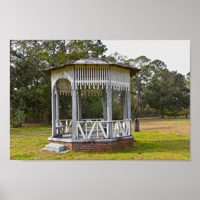 Gazebo in Old St. Joseph Cemetery, Florida Poster (Front)