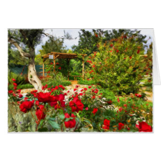 Gazebo in Portuguese garden blank card