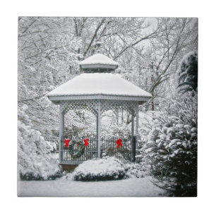 Gazebo in the Snow Ceramic Tile
