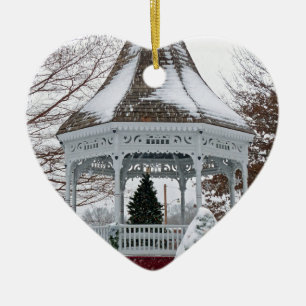 Gazebo in the Snow Ceramic Tree Decoration