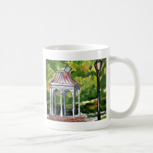 gazebo watercolor painting garden nature coffee mug